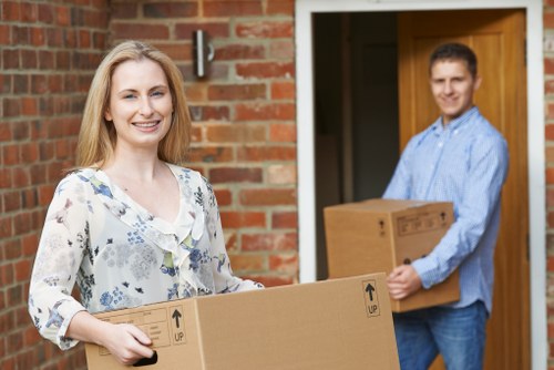 Packed household items ready for transport during a local move
