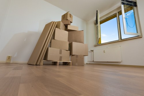 Removal van ready for a local move in Shacklewell
