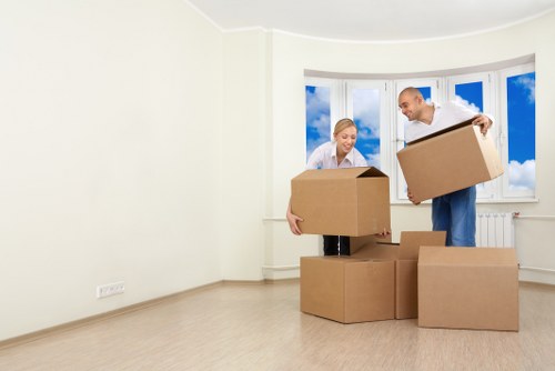Moving van and loading service illustration