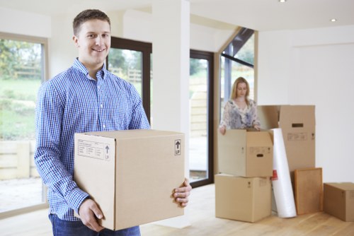 Commercial moving team planning a business relocation in Shacklewell