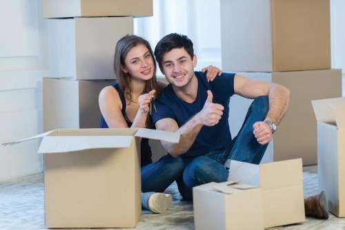 Charity donation-ready furniture and household items after clearance