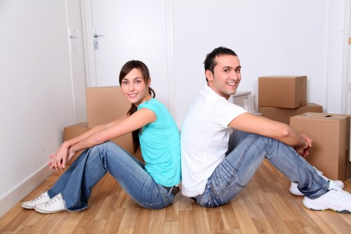 Moving van ready for a property relocation in Shacklewell