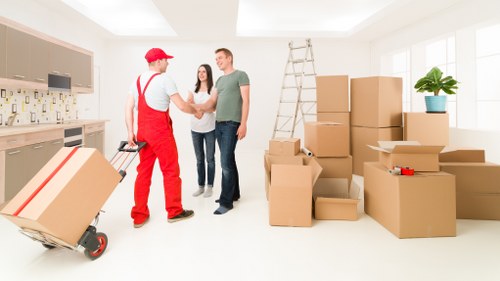 Household items prepared for transport in a Shacklewell moving service