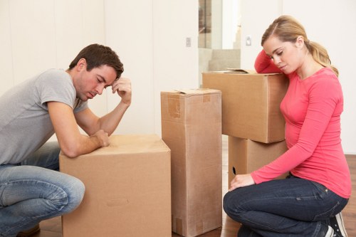 Packing service materials prepared for a residential move in Shacklewell